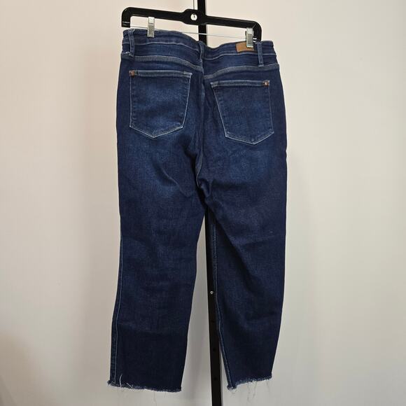 Judy Blue Joan High Rise Cropped Straight Leg Denim Jeans 88375 Medium Blue 31 - Picture 5 of 8